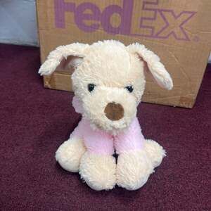 Baby Gund Spunky Pink Puppy Dog Plush 8" Stuffed Animal Toy